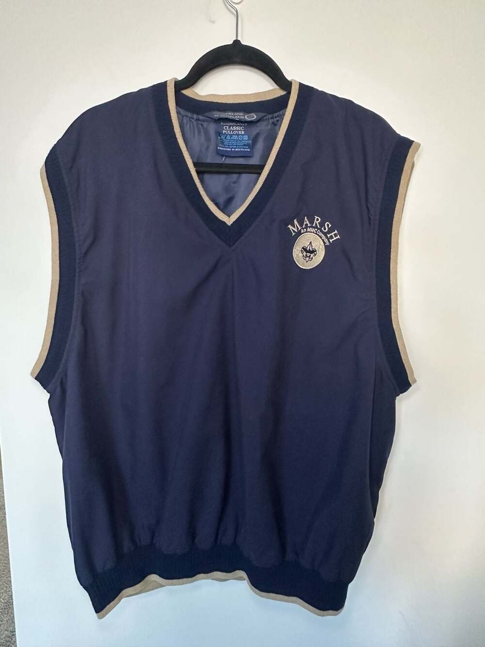 Sunderland of Scotland Classic Pullover V-Neck Golf Vest Navy Blue